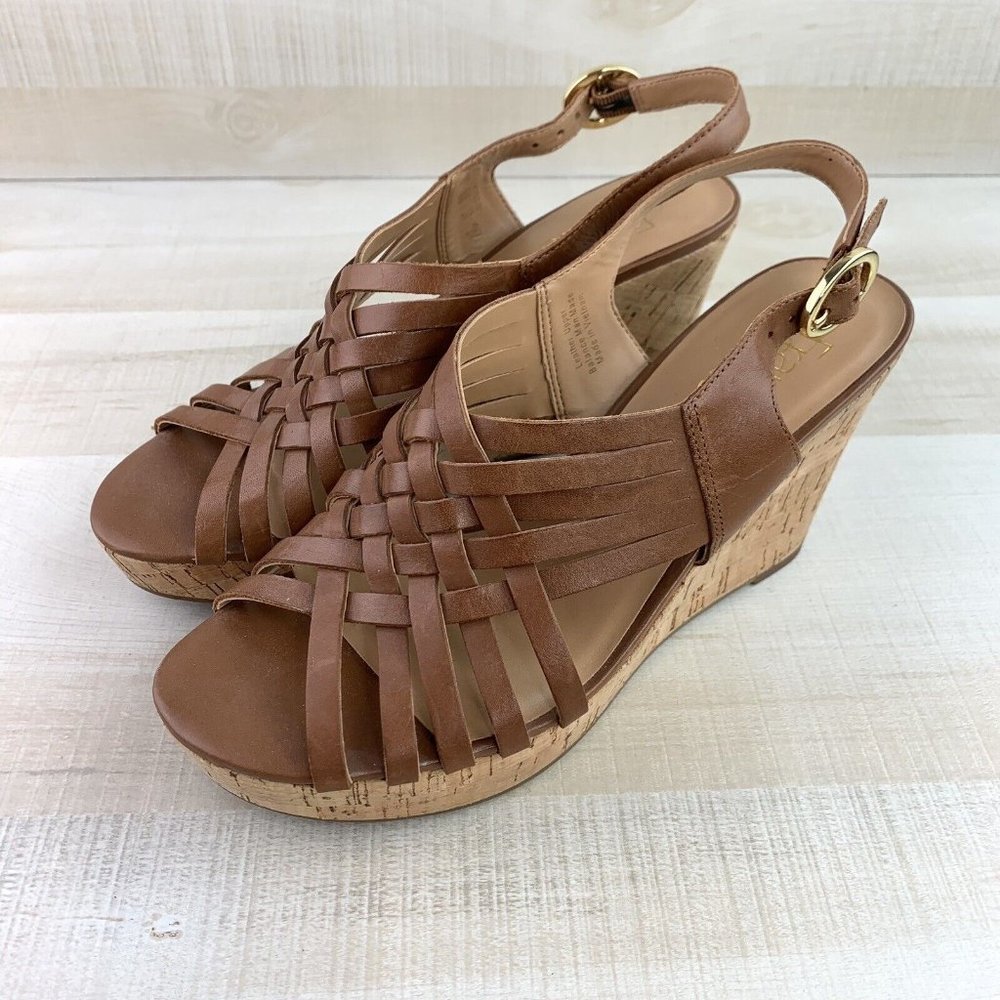 Franco Sarto Cork Wedge Platform Sandals